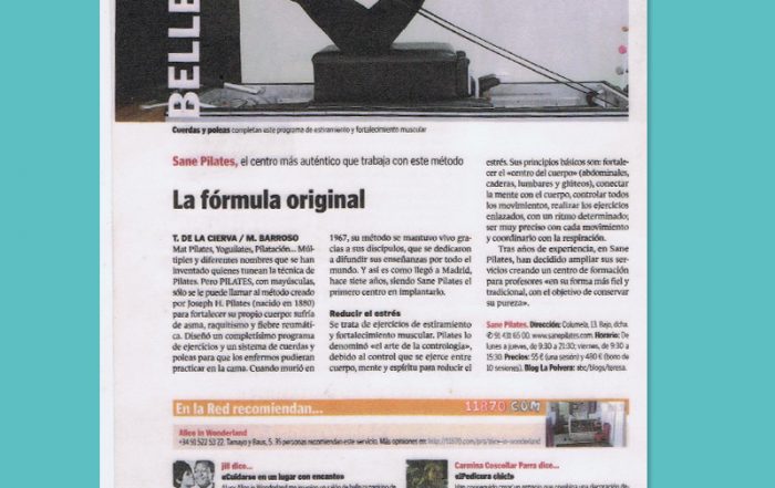 Artículo en el diario ABC sobre Sane Pilates